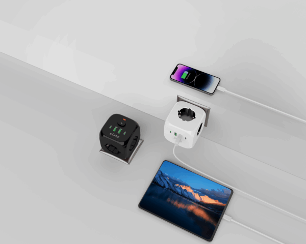 Kostka zasilająca C13 Smart Kostka 4x AC 2x USB 2x USB-C listwa Rozgałęźnik Sieciowy Wyłącznik szybkie ładowanie