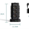 Wieża zasilająca Perys 12x Gniazdo + 3x USB 3.8A + 3x USB-C | Przedłużacz pionowy 2m z zabezpieczeniem przeciwprzepięciowym