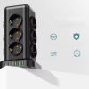 Wieża zasilająca Perys 12x Gniazdo + 3x USB 3.8A + 3x USB-C | Przedłużacz pionowy 2m z zabezpieczeniem przeciwprzepięciowym